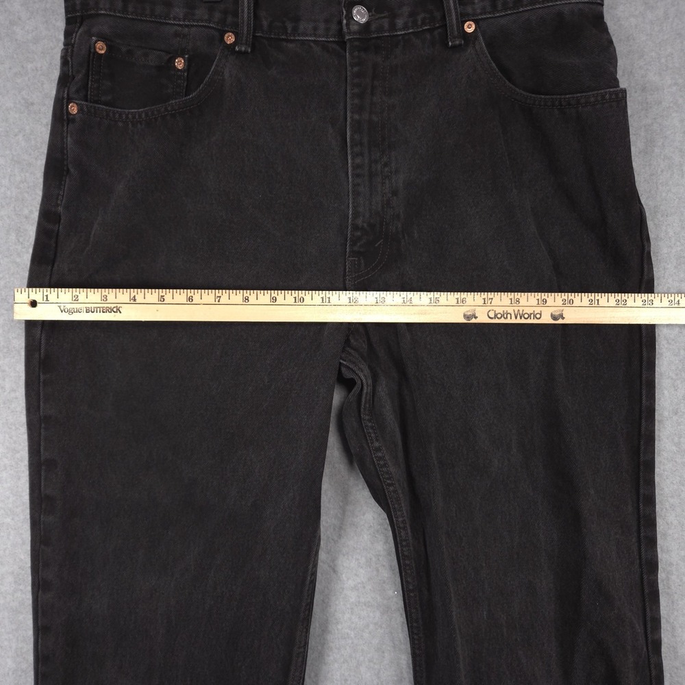 Levis 550 Mens Size 40x30 Black Denim Relaxed Fit Tapered Leg Jeans - Picture 10 of 16